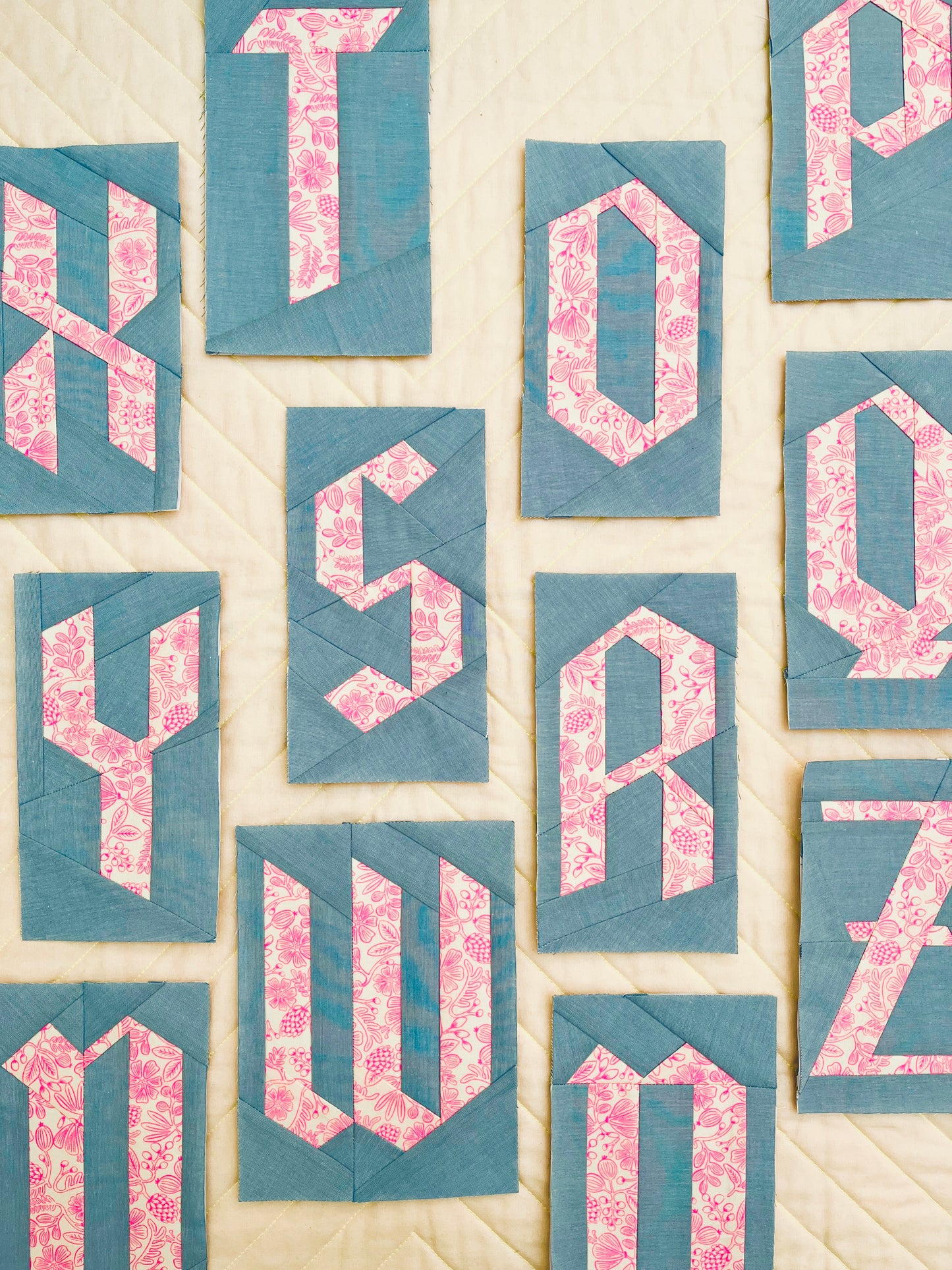 FPP Alphabet Blackletter Quilt Pattern Uppercase + Lowercase - PDF