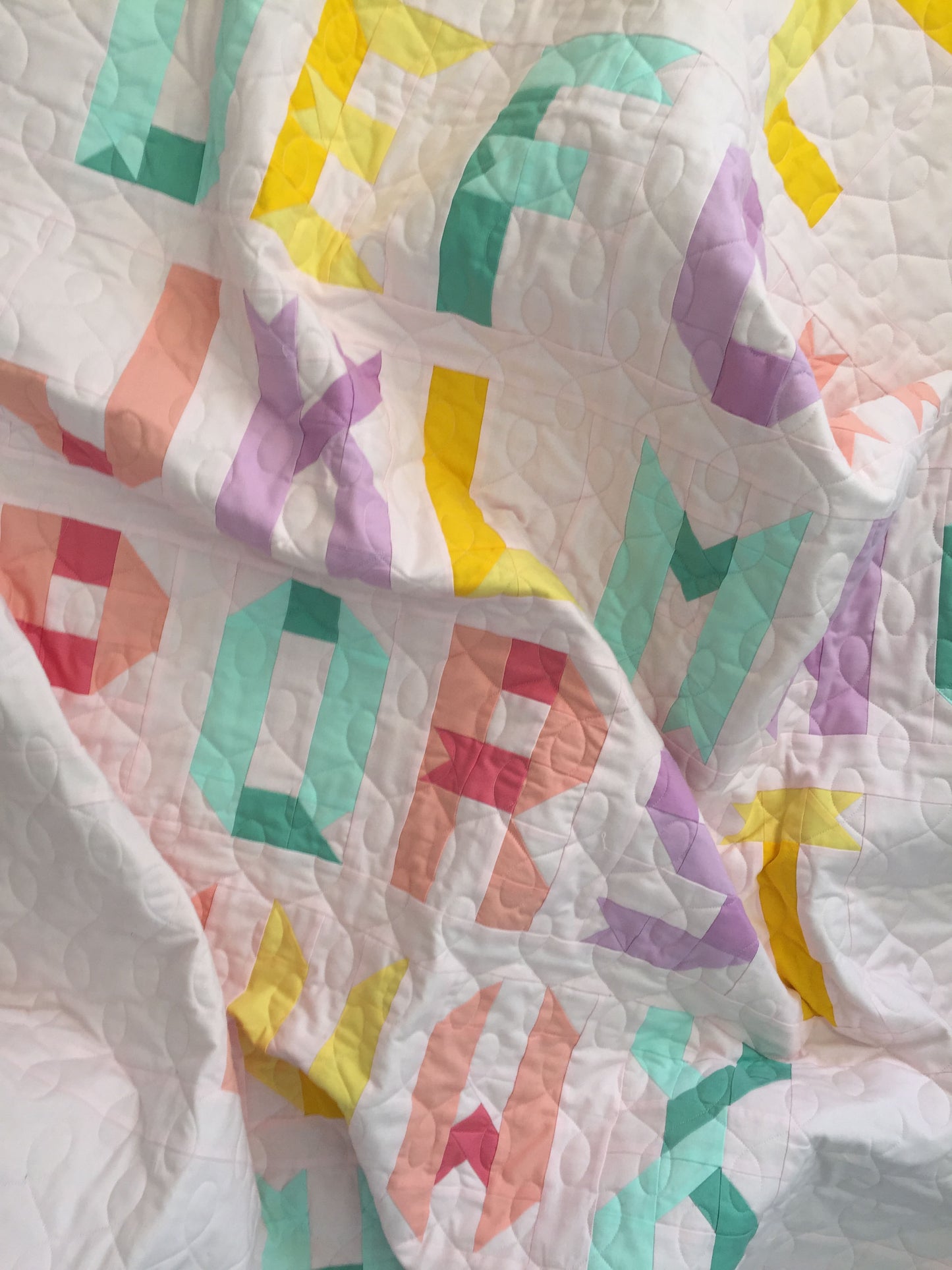 Ribbon Letters Alphabet Quilt Pattern - PDF