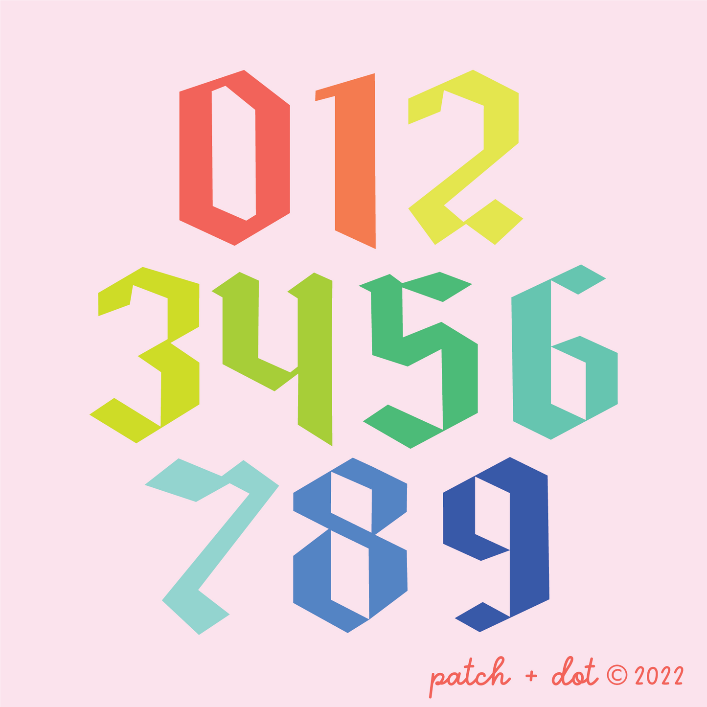 FPP Numbers Quilt Block Pattern - PDF