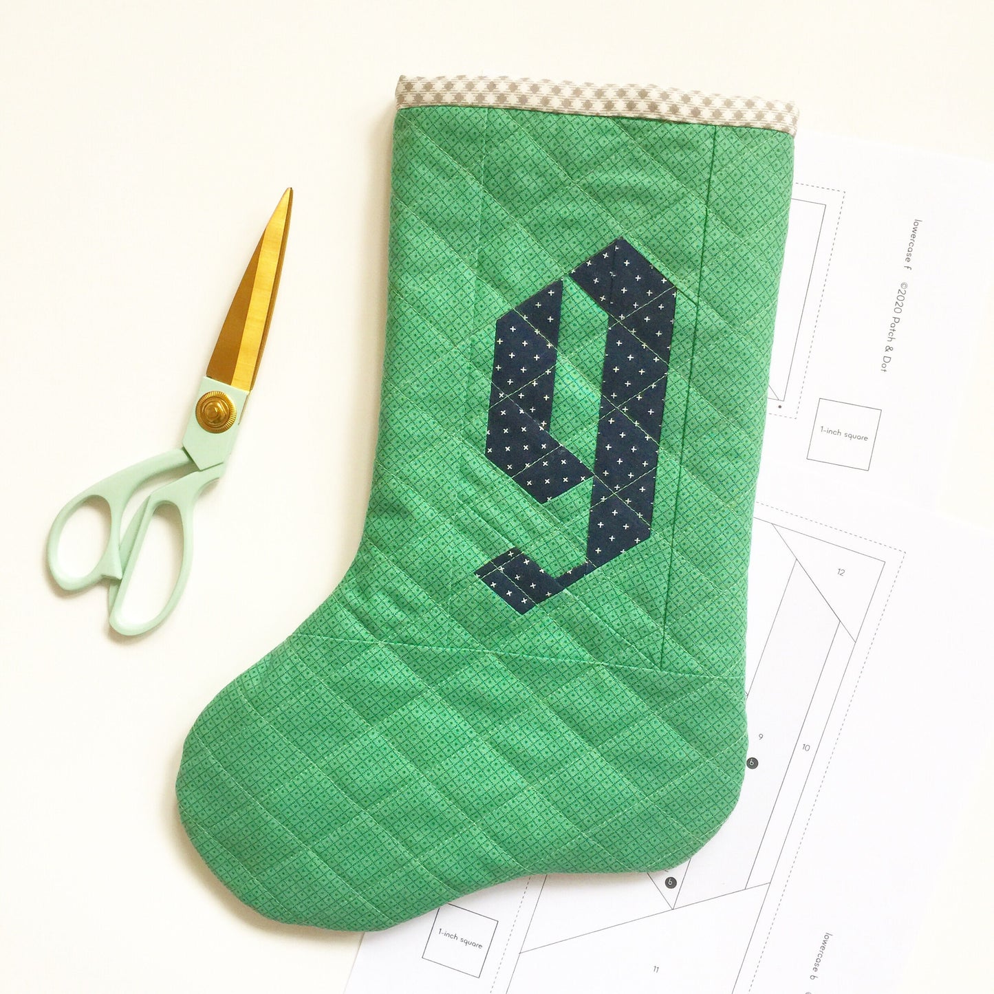 Blackletter Lowercase Alphabet Quilt Pattern - PDF