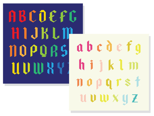 FPP Alphabet Blackletter Quilt Pattern Uppercase + Lowercase - PDF