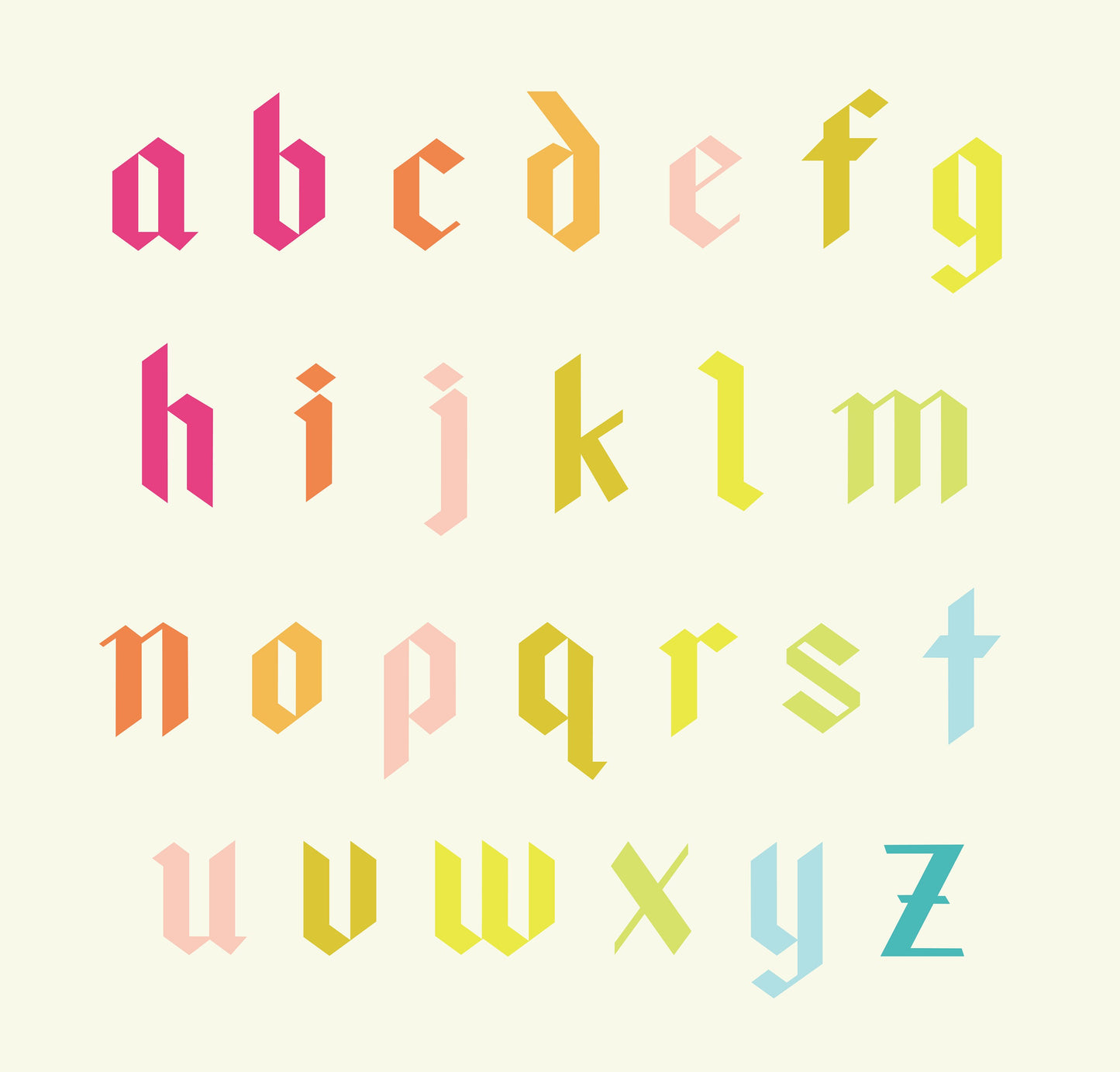 FPP Alphabet Blackletter Quilt Pattern Uppercase + Lowercase - PDF