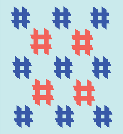Hashtag Paper Pieced Quilt Block Pattern - PDF