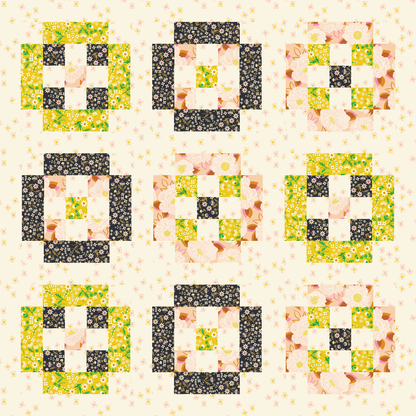Flower Patch Modern Baby Quilt Pattern - PDF