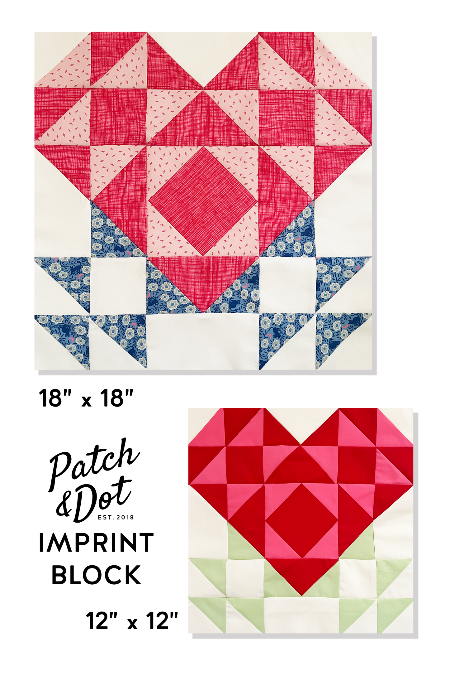 Heart Quilt Block Pattern - Imprint - PDF