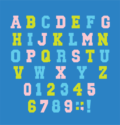 Varsity Letters Quilt Block Pattern - Paper Piecing - PDF