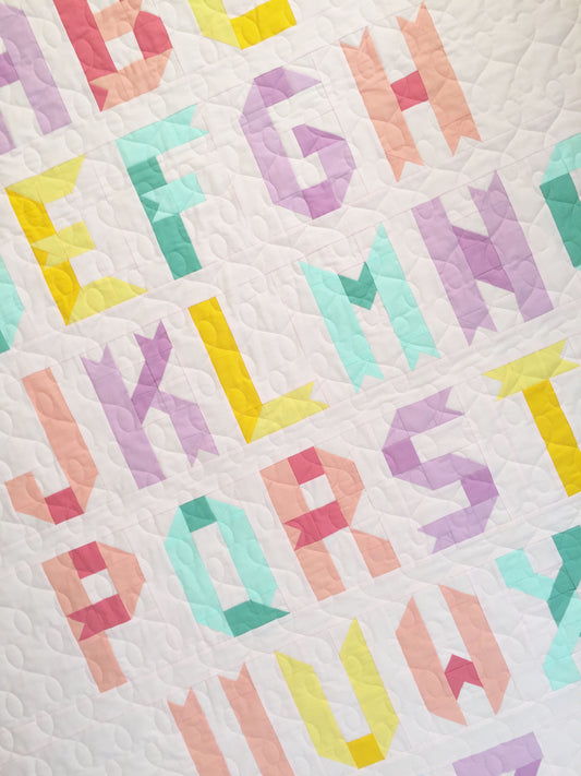 Ribbon Letters Alphabet Quilt Pattern - PDF