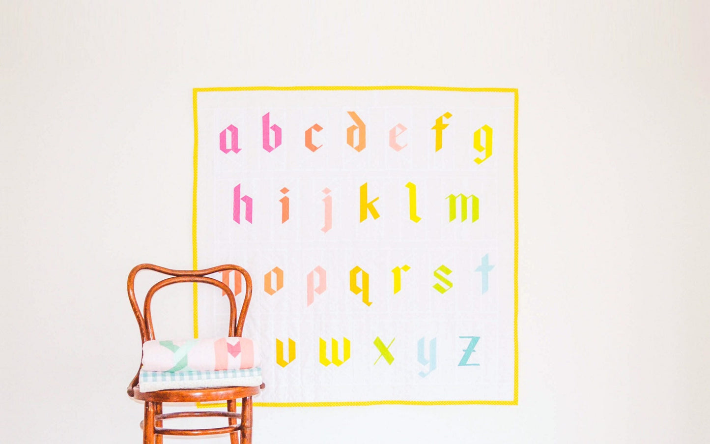 Blackletter Lowercase Alphabet Quilt Pattern - PDF