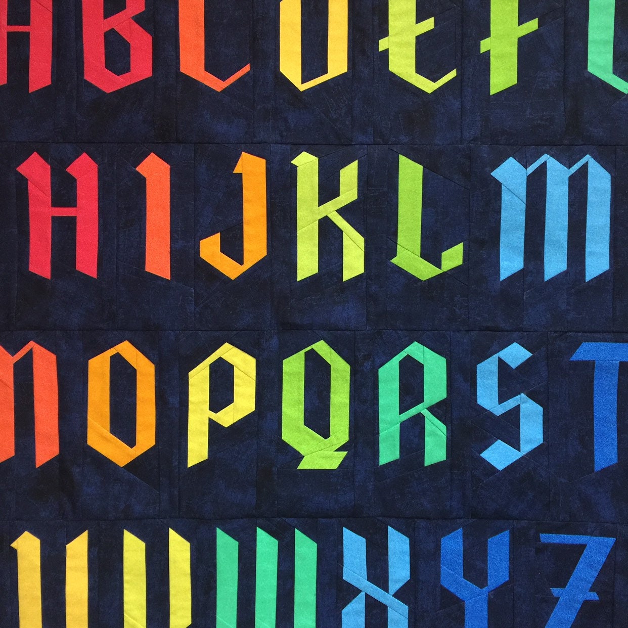 Blackletter Alphabet Quilt Pattern Uppercase + Lowercase - PDF